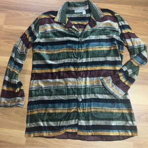 Chico's Multicolor Striped Button-Down Shirt